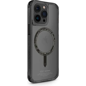 iPhone 15 Pro Uyumlu Kılıf Skinarma Şeffaf Airbag Tasarımlı Magsafe Şarj Özellikli Saido Kapak Siyah