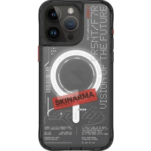 iPhone 15 Pro Uyumlu Kılıf Skinarma Magsafe Şarj Özellikli Yazı Desenli Airbagli Orion Kapak Siyah