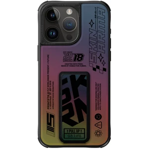iPhone 15 Pro Uyumlu Kılıf Skinarma Holografik Standlı Deri Görünümlü Kira Kobai Kapak Colorful
