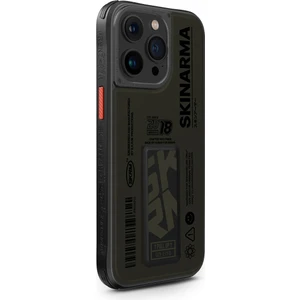 iPhone 15 Pro Max Uyumlu Kılıf Skinarma Desenli Airbag Tasarımlı Standlı Spunk Kapak Koyu Yeşil