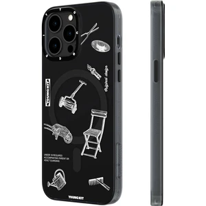 iPhone 14 Pro Max Uyumlu Kılıf Magsafe Şarj Özellikli Desenli Youngkit Plaything Serisi Kapak Siyah