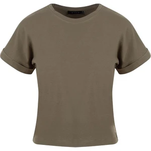 Bisiklet Yaka Basic T-Shirt - Koyu Gri Melanj