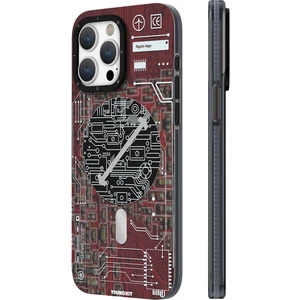 iPhone 15 Pro Max Uyumlu Kılıf Magsafe Şarj Özellikli Youngkit Technology Serisi Kapak Kırmızı