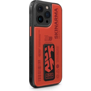 iPhone 15 Pro Max Uyumlu Kılıf Skinarma Desenli Airbag Tasarımlı Standlı Spunk Kapak Turuncu