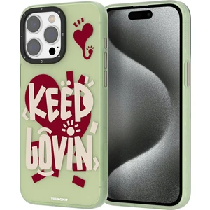 iPhone 15 Pro Max Uyumlu Kılıf Magsafe Şarj Özellikli Youngkit Happy Hearth Serisi Kapak Su Yeşili