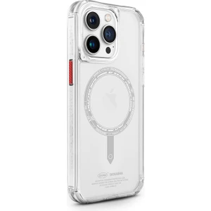 iPhone 15 Pro Uyumlu Kılıf Skinarma Şeffaf Airbag Tasarım Magsafe Şarj Özellikli Saido Kapak Şeffaf