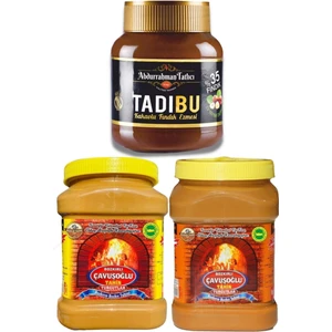Abdurrahman Tatlıcı Tadıbu 330G + Odun Ateşinde Kepeksiz Bozkır Tahini 930G + Kepekli 930G