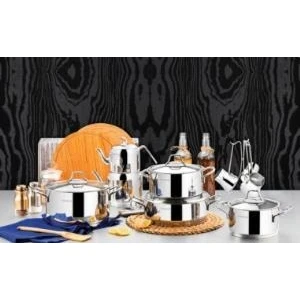 Evimsaray Çeyiz Seti Paslanmaz Çelik 16 Parça Fiore Sade