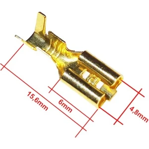 Emay Center 5 Adet SF1D Izolesiz Dişi Fiş Terminal Soket Kablo Ucu Metali 4.8mm  Klemens