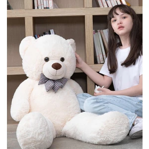 90 cm Rengarenk Papyonlu Peluş Ayıcık - % 100 Yerli