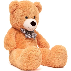 90 cm Rengarenk Papyonlu Peluş Ayıcık - % 100 Yerli