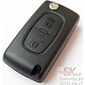 Skilit Samsun Oto Kilit Peugeot Partner 207 208 308 407 508 2 Tuşlu Kumanda Anahtar Kabı Pil Yataksız Logolu