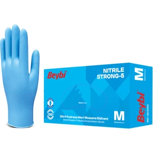 İş Eldiveni - Muayene Mavi Nitril Pudrasız Strong 5 - 20 Paket - L