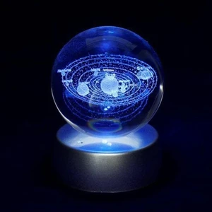 Mr 3D Işıklı Gezegen Cam Küre Dekoratif Hediyelik