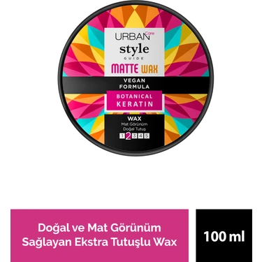 URBAN Care Style Guide Doğal ve Mat Görünüm Sağlayan Wax - Esnek Tutuş - Vegan - 100