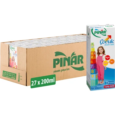 Pınar Çocuk Devam Sütü 200 ml x 27