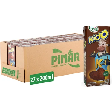 Pınar Kido Kakaolu Süt 180 ml x 27