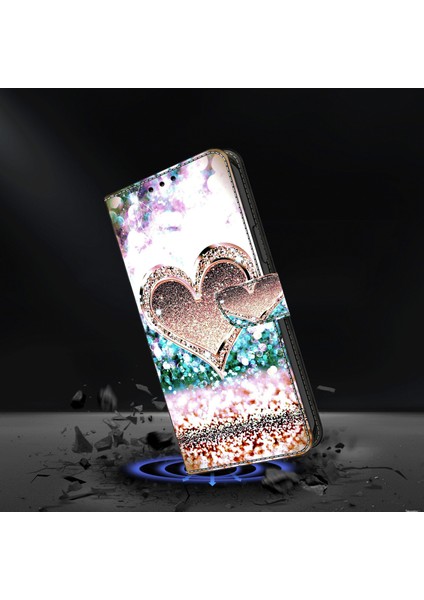 iPhone 15 Pro Pu Deri Telefon Kılıfı 3D Cüzdan Stand Koruyucu Kapak (Yurt Dışından)