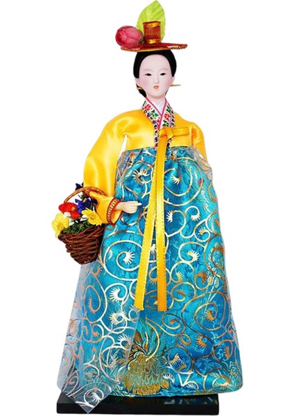Geyşa Heykelcik 12 "ayakta Hanbok Minyatür Figürleri Sarı Şil (Yurt Dışından)