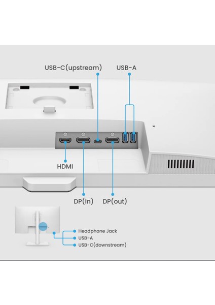 GW2790QT 27'' IPS 2K QHD 75hz HDMI USB-C 3xUSB 3.2 2xDP Daisy Chain Pivot Eye Care Beyaz Monitör