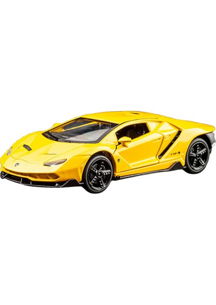 Lamborghini LP770 Gini Spor Araba Araba Modeli Döküm Araba Modeli Oyuncak Çocuk Ses ve Işık Geri Çekin Araba Çinko Alaşım Oyuncaklar Çocuklar (Sarı) (Yurt Dışından)