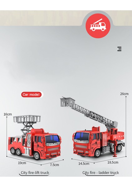 (Tek Parça) Çocuk Yağmurlama Itfaiye Kamyonu Oyuncak Büyük Simülasyon Yağmurlama Modeli Çocuk Müzik Kaldırma Merdiveni Araba Oyuncak (Yangın Kurtarma Aracı) (Yurt Dışından)