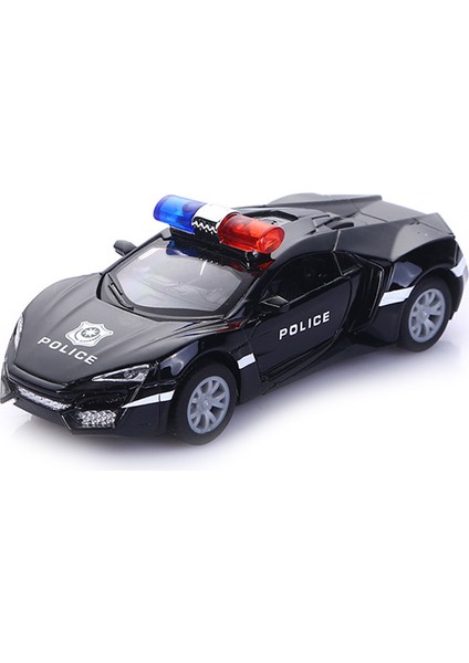 1: 36 Alaşım Polis Arabası Modeli Çocuk Oyuncak Araba Süsleri Geri Çekin Araba Çocuk Oyuncağı (Lk Siyah, 2 Paket) (Yurt Dışından)