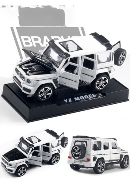 Beyaz Brabus [altı Kapı + Ses ve Işık + Teşhir Tabanı] 1:32 Alaşım Araba Modeli Simülasyon Ses ve Işık Kapısı Off-Road Araba Modeli Çocuk Oyuncak Araba Süsleri (Yurt Dışından) modelleri