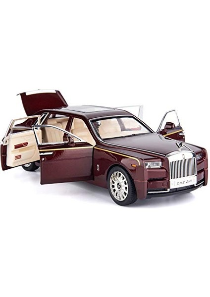 Saytay 1/24 Rolls-Royce Phantom Model Araba, Çinko Alaşımı Geri Çekin Oyuncak Araba Çocuklar Ses ve Işık ile (Kırmızı) ST-001 (Yurt Dışından)