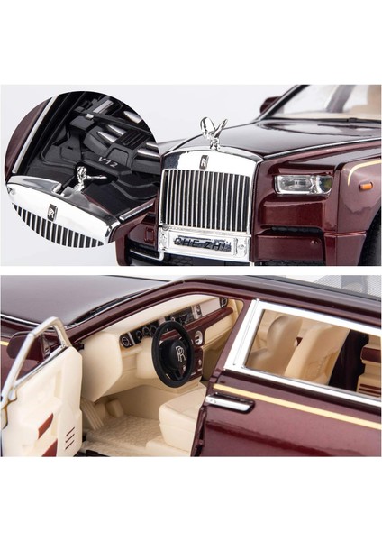 Saytay 1/24 Rolls-Royce Phantom Model Araba, Çinko Alaşımı Geri Çekin Oyuncak Araba Çocuklar Ses ve Işık ile (Kırmızı) ST-001 (Yurt Dışından) modelleri