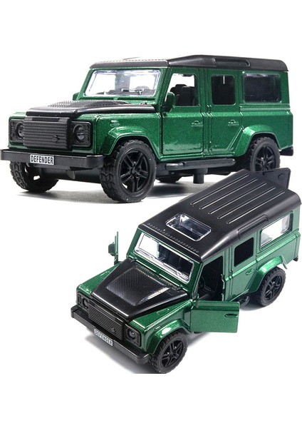 Alaşım Off-Road Araba Modeli Çocuk Oyuncak Araba Süsü (Road H Guard-Yeşil [sessiz Işık, 12CM, Üç Kapı]) (Yurt Dışından)
