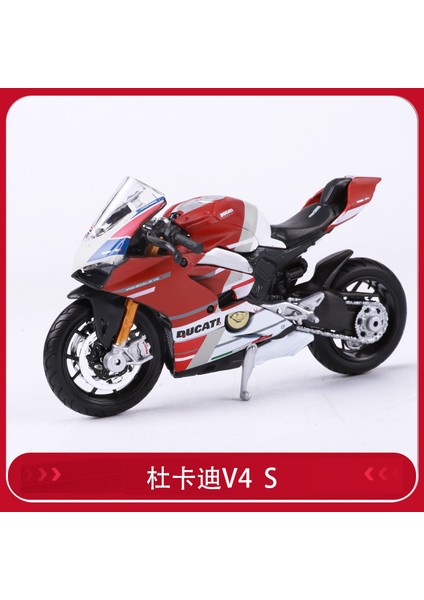 Ducati V4 S 1:18 Motosiklet Modeli Oyuncak Motosiklet Tabanı ile (Yurt Dışından)
