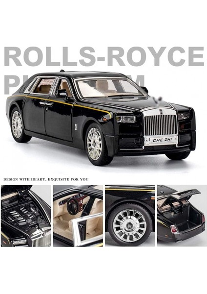 1/24 Ölçekli Simülasyon Rolls-Royce Phantom Araba Modeli Kapı Açılabilir Alaşım Araç Dekorasyon LED Araba Işıkları Geri Çekin Araba Oyuncak (Yurt Dışından) fırsatları