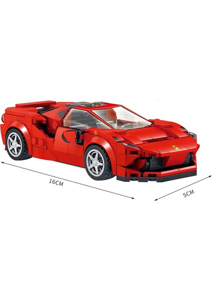 Çocuk Yapı Taşı Araba Montaj Modeli Geliştirme Zeka Yarış Diy Çocuk Oyuncağı (Ferrari F8 666001.) (Yurt Dışından)
