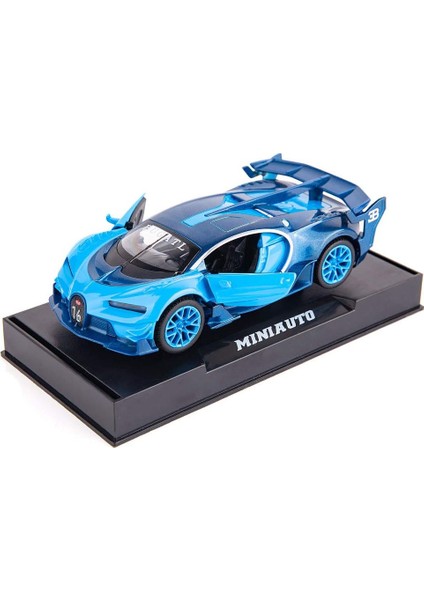 Saytay Bugatti Vision Gt Supercar 1/32 Çinko Alaşımı Döküm Geri Çekin Araba Modeli Oyuncak ST-001 (Yurt Dışından)