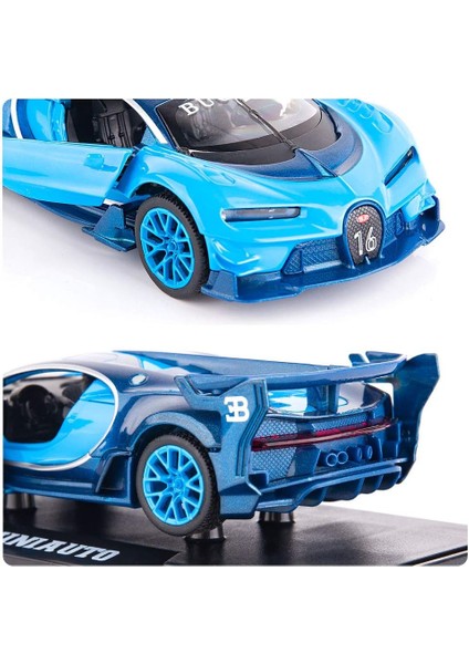 Saytay Bugatti Vision Gt Supercar 1/32 Çinko Alaşımı Döküm Geri Çekin Araba Modeli Oyuncak ST-001 (Yurt Dışından)