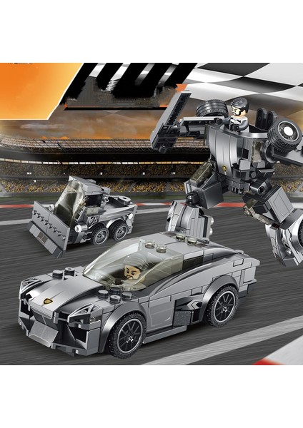 Çocuk Yapı Taşı Araba Montaj Modeli Geliştirme Zeka Yarışı Dıy Çocuk Oyuncağı (Snow Lan Corvette C8R 666019) (Yurt Dışından)