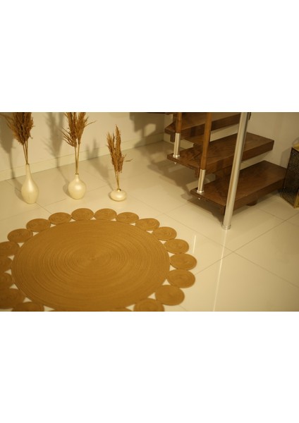 Ersu Ahat Home Desıgn Dandelion Model Jüt Tasarım Örme Kilim