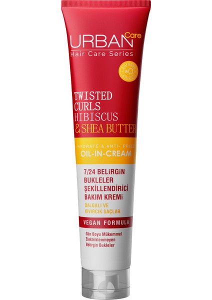 URBAN Care Hibiscus&Shea Butter Kıvırcık ve Dalgalı Saçlara Özel Şekillendirici Bakım Kremi-175 ML