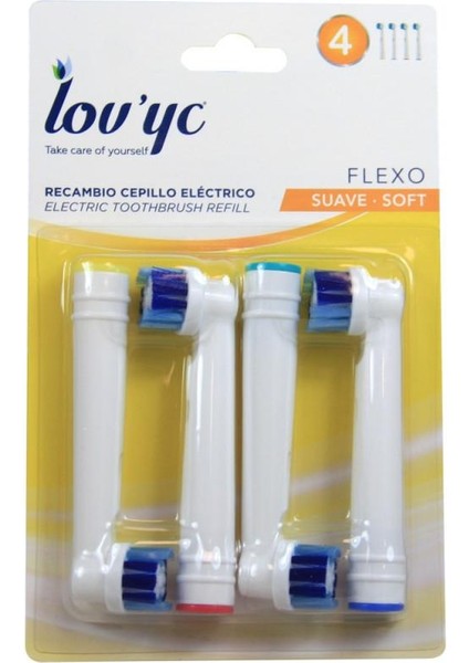 Flexo Yumuşak 4lü Elektrikli Diş Fırçası Yedeği