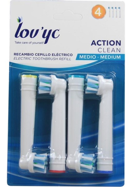 Action Clean Orta 4lü Elektrikli Diş Fırçası Yedeği