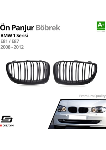 Bmw 1 Serisi E81/E87 Ön Panjur Böbrek Mat Siyah M1 Model 2008-2012