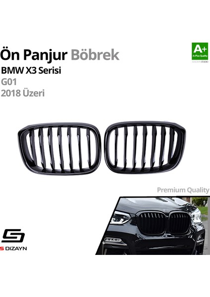 Bmw X3 G01 Ön Panjur Böbrek Parlak Siyah Piano Black Düz Model 2018 Üzeri