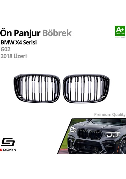 Bmw X4 G02 Ön Panjur Böbrek Parlak Siyah Piano Black M X4 Model 2018 Üzeri A+ Kalite