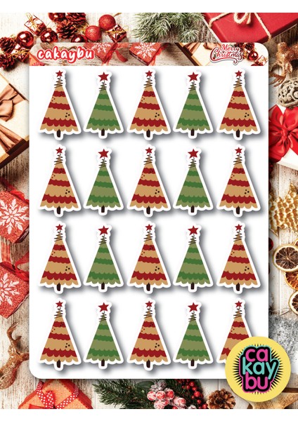 Hediye Paketi Christmas Sticker Set A4 Boyutunda 1 Sayfa