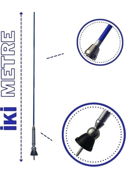 Tıger Marketing Mavi Renk Trabzon Yaylı Anten Magnum Anten 2 Metre Anten fiyatları
