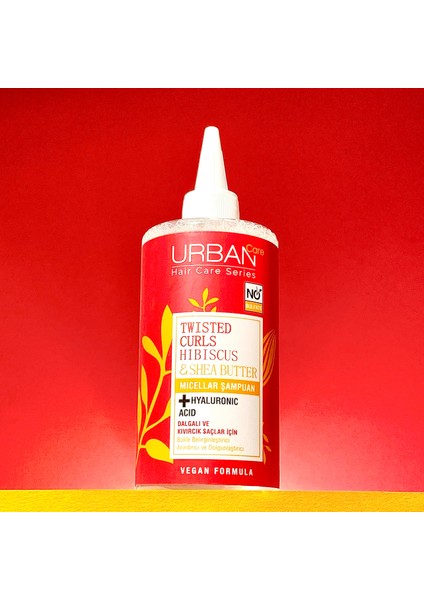 URBAN Care Hibiscus&Shea Butter Kıvırcık ve Dalgalı Saçlara Özel Miselar Şampuan-Sülfatsız-340 ML