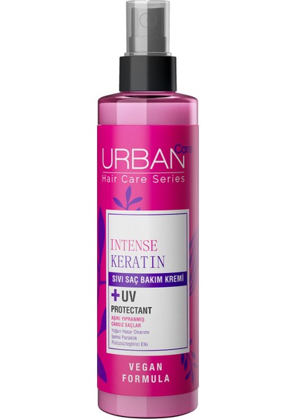 URBAN Care Intense Keratin Aşırı Yıpranmış Cansız Saçlara Özel Sıvı Saç Bakım Kremi-Vegan-200 ML