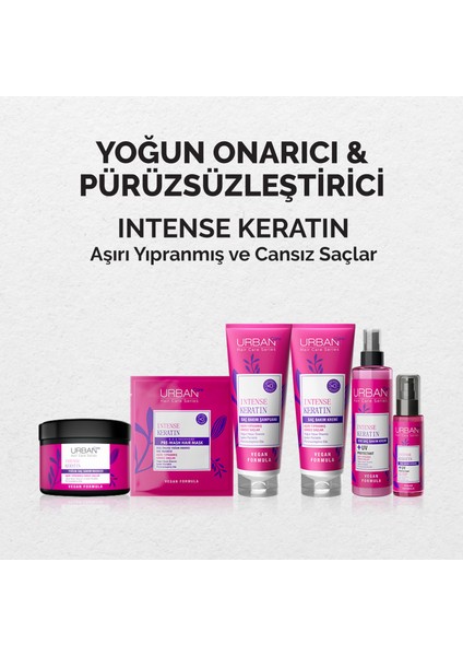 URBAN Care Intense Keratin Aşırı Yıpranmış Cansız Saçlara Özel Sıvı Saç Bakım Kremi-Vegan-200 ML