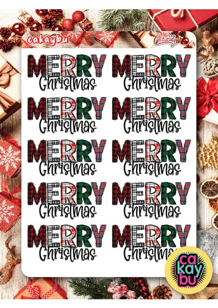 Hediye Paketi Christmas Sticker Set A4 Boyutunda 1 Sayfa